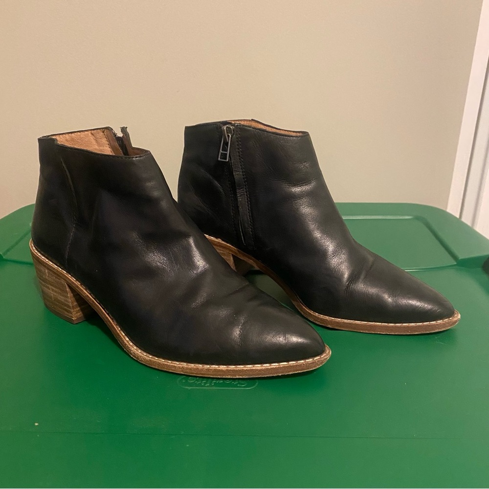 Madewell Billie Black Smooth Leather Booties